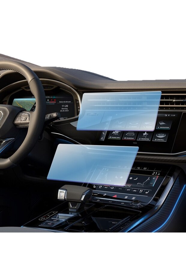 Set 2 Hydrogel Navigation Screen Protectors for Audi Q8 2021 - 4