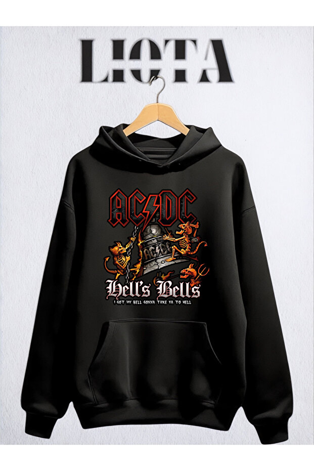 Acdc Printed Oversize Cotton 3 Thread Sweatshirt