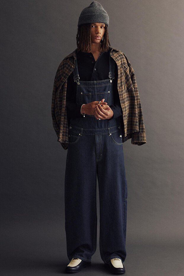 Uzun denim salopet - 1