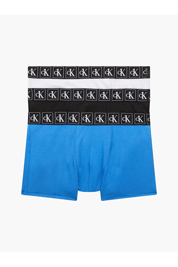 3PK TRUNK Erkek Mavi Boxer Set - 5