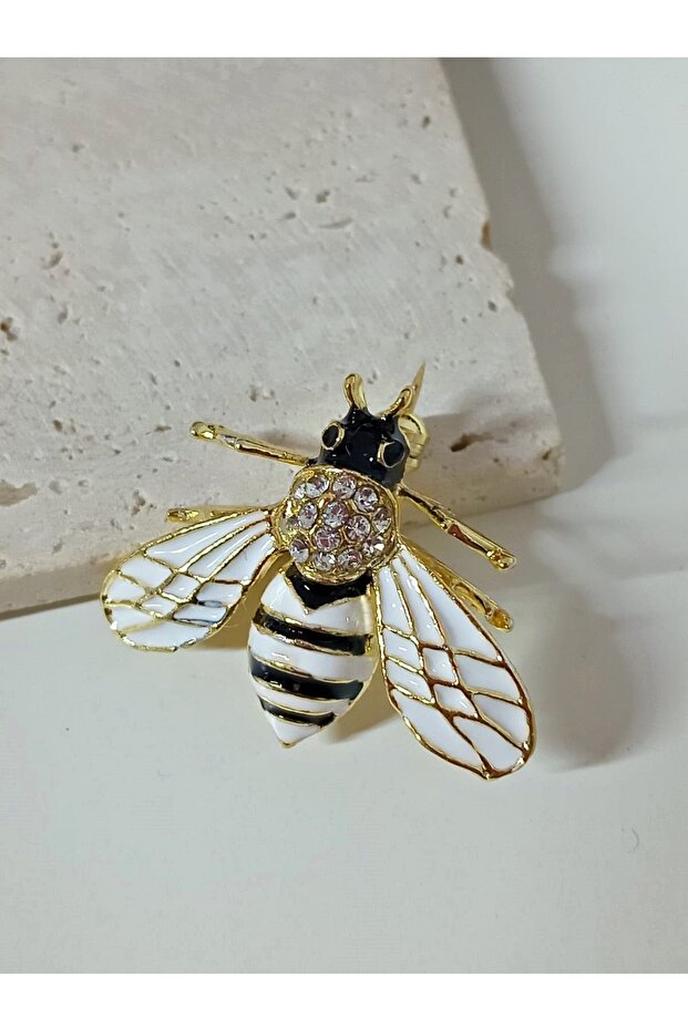 Taşlı Arı Broş - 3