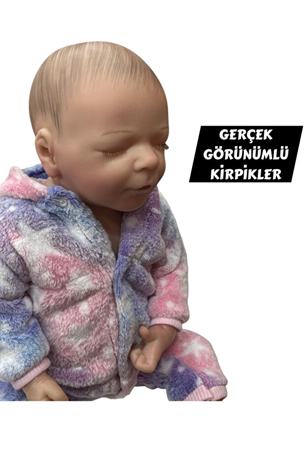 43 Cm Aksesuarlı Gerçekçi Bebek %100 Silikon Yumuşak Doku Aksesuarlı Bebek-Soft Yumuşak Gerçek Bebek - 4
