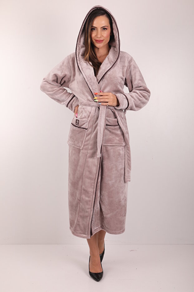 100% Bamboo Hooded Long Dressing Gown