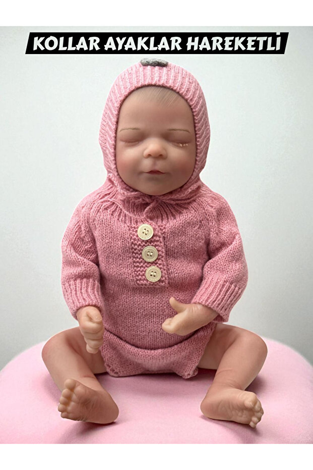 43 Cm Aksesuarlı Gerçekçi Bebek %100 Silikon Yumuşak Doku Aksesuarlı Bebek-Soft Yumuşak Gerçek Bebek - 4