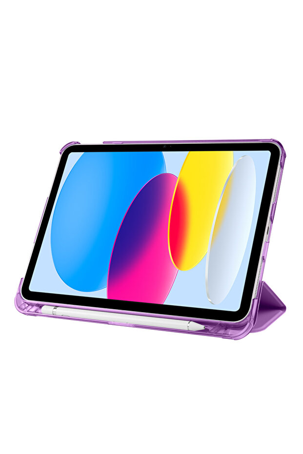 İpad 10.Nesil 2022 10.9 Inç İle Uyumlu Standlı Smart Kılıf ve Klavye Mouse 2'li Set - 5