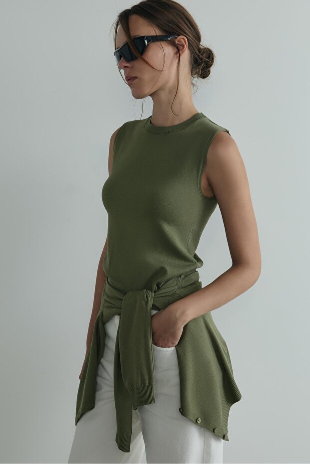 Haki Lea Triko Bluz - 1