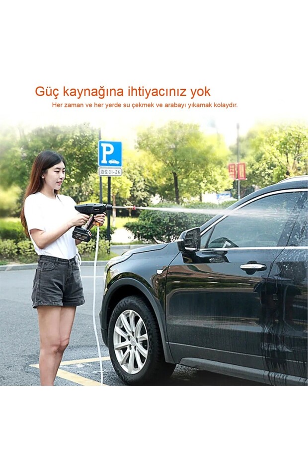 Kablosuz Yüksek Basınçlı Araç Yıkama ve İlaçlama Tabancası - Güçlü, Taşınabilir ve Çok Fonksiyonlu - 3
