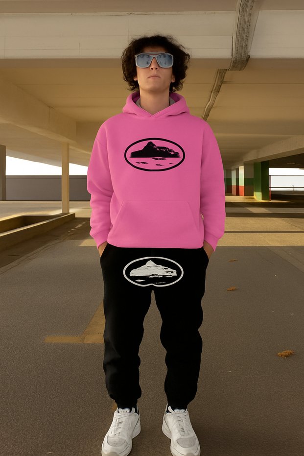Bottom Top Set – Hooded Sweatshirt and Jogger Pants – Ribbed 3 Thread Unisex Sport Style