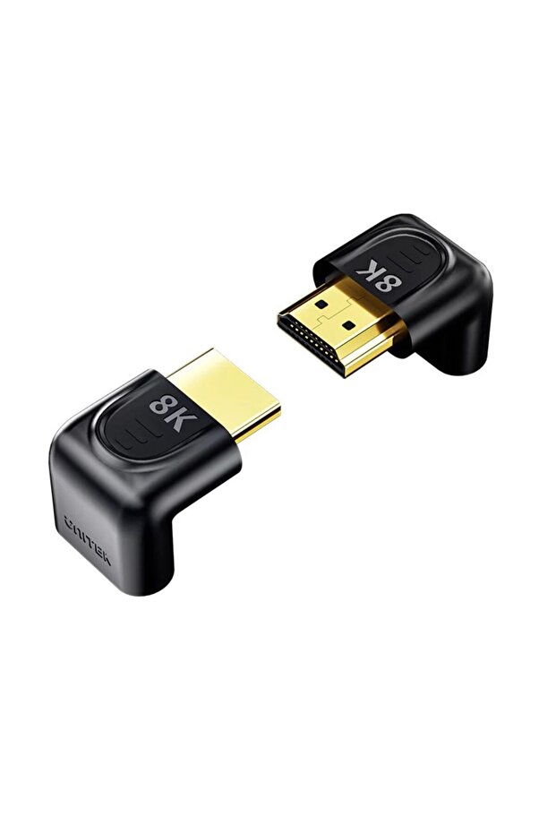 8K HDMI Right Angle Adapter – 90° & 270°, 48Gbps, Black | A1046A