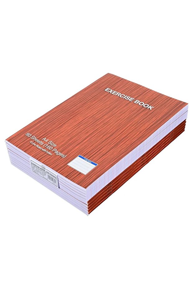 A4 Exercise Book 1-Side Plain/4-Line Ruled, Left Margin, 80 Sheets (160 Pages) - 3