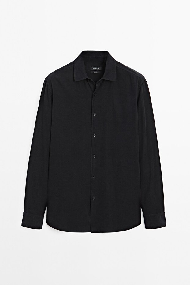 Regular fit micro corduroy shirt - 1