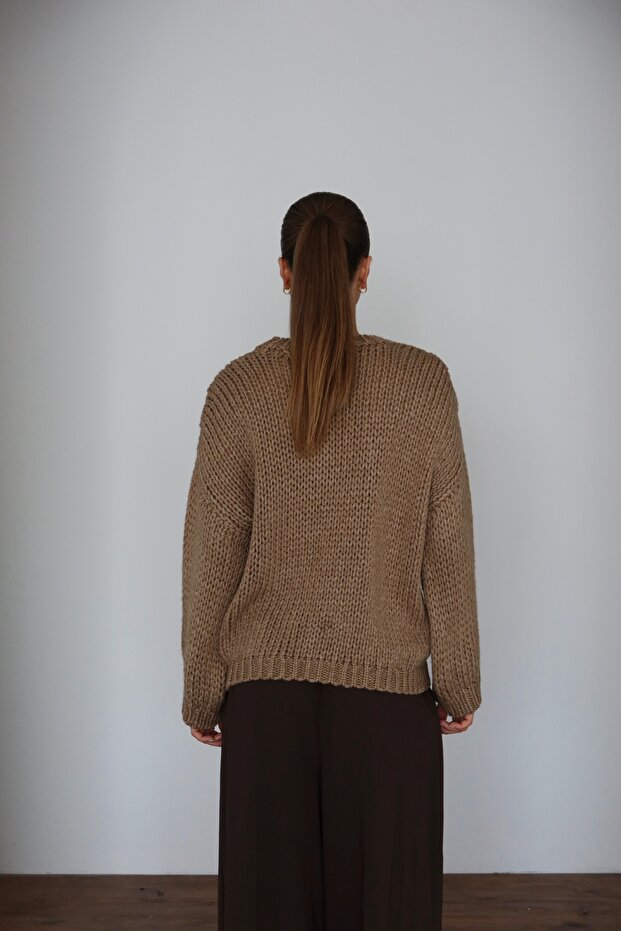 Kadın Oversize Örme Kazak - 6