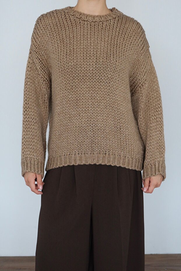 Kadın Oversize Örme Kazak - 2