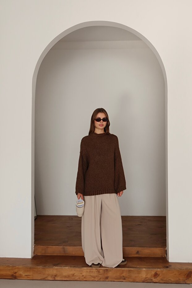 Kadın Oversize Örme Kazak - 1