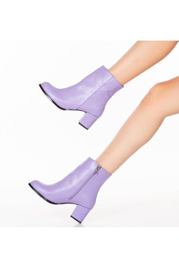 FELİ LİLA DERİ 5 CM TOPUKLU BOT - 1
