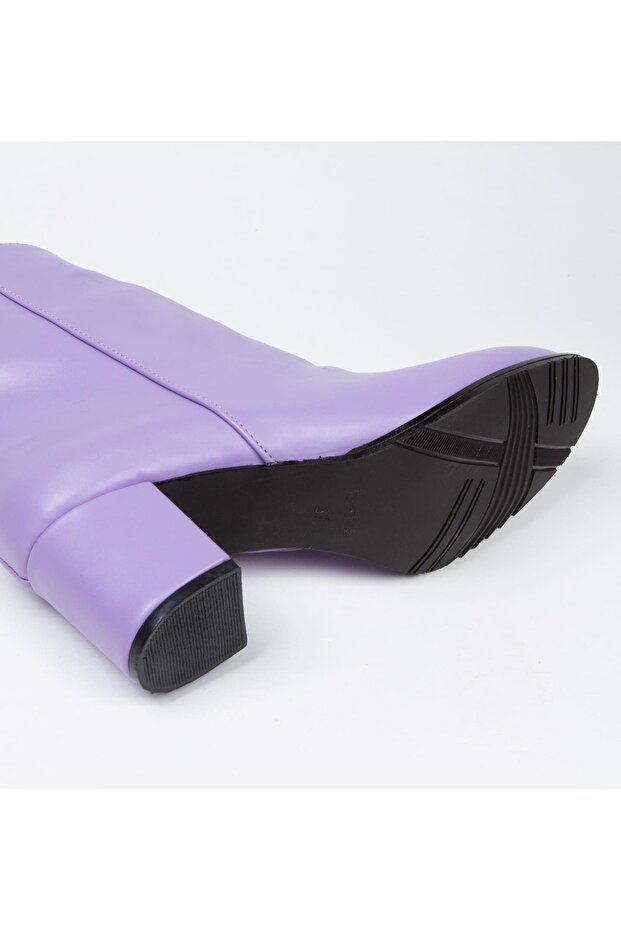 FELİ LİLA DERİ 5 CM TOPUKLU BOT - 3