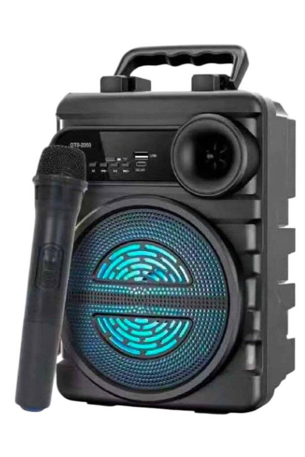-2065 مكبر صوت محمول بتقنية البلوتوث مع ميكروفون لاسلكي، TWS وFM وUSB-6.5 بوصة