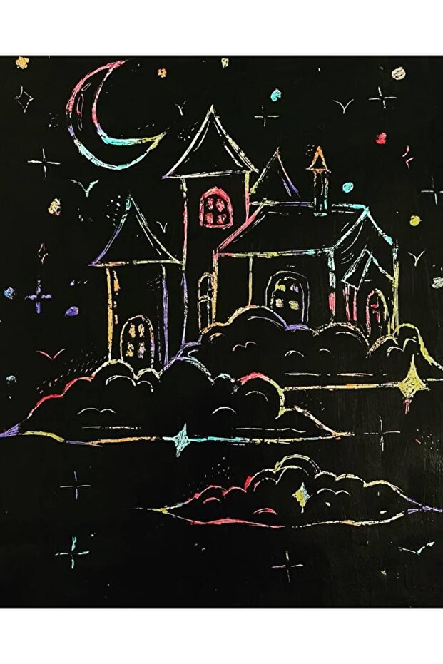 Magic Black Notebook- Rainbow Notebook- Scratch Notebook Spiral A6 Size 10 Pages 1 Piece - 3