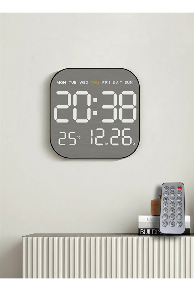 Controlled Led Digital Wall Clock Automatic Brightness Alarm Date and Temperature with Countdown Feature - 7