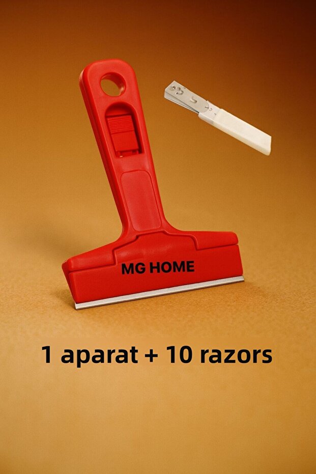 1 Apparatus 10 Razor Blades Adhesive Foil Cleaner Glass + Stove + Sticker Scraper 3 in 1