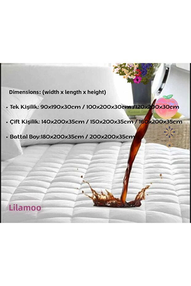 Prošívaná, plně obepínající, voděodolná ochrana matrace ze 100% bavlny - 3