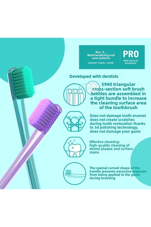 R.o.c.s Pro 5940 Ultra Soft Toothbrush - Green - 2