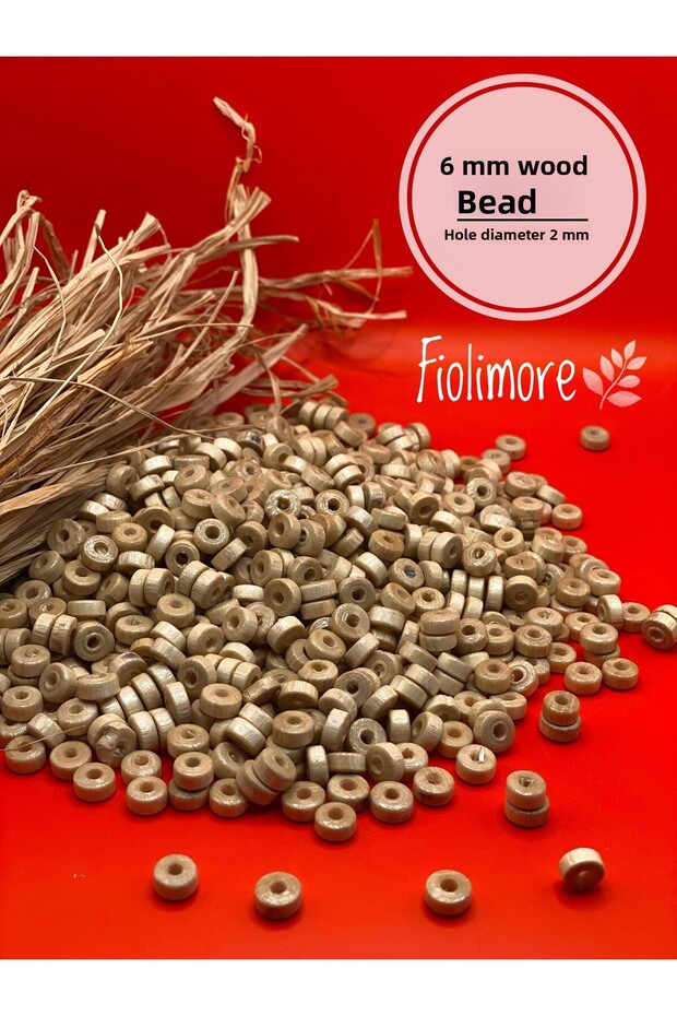 6 mm Varnished Stopper Wooden Beads (25 Grams 230 Pieces) Hole Diameter 2mm Macrame Jewelry Bracelet Wooden Beads