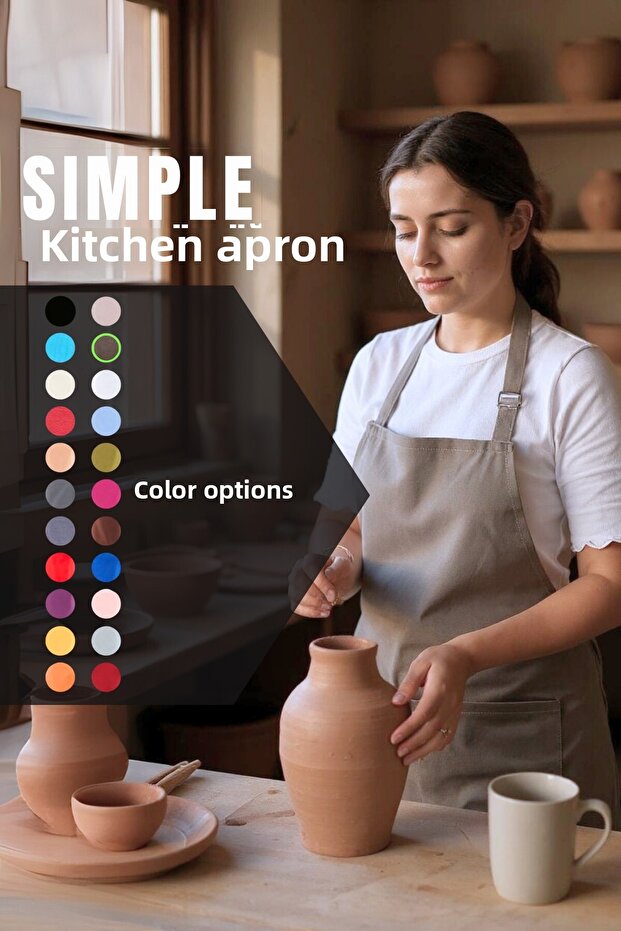 مريلة مطبخ بسيطة قابلة للتعديل - 3