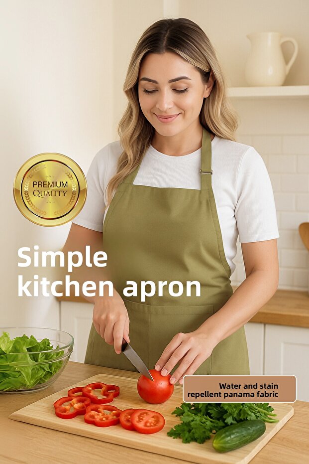 Simple kitchen apron with adjustable strap - 8