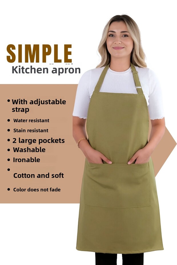 Simple kitchen apron with adjustable strap - 1