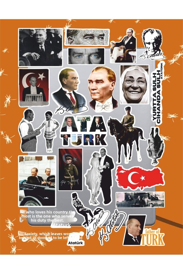 Mustafa Kemal Atatürk Sticker Set | Laptop Agenda Notebook Tablet Phone Notebook Sticker Bullet