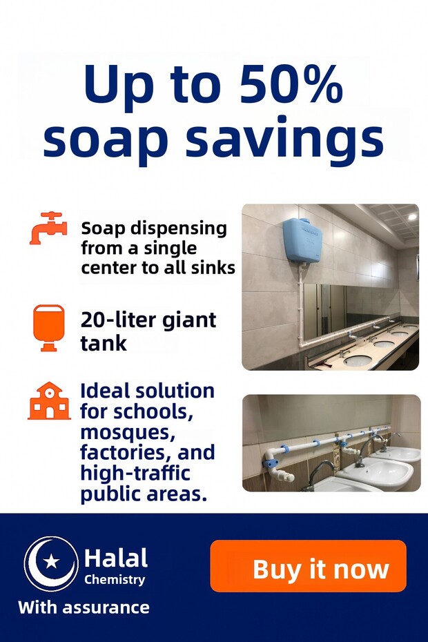 20 Lt 6 Tap Push Button Liquid Soap Dispenser with Central Storage – for School, Mosque and Bulk Use - 3