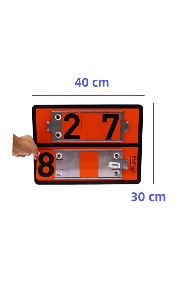 Adr 40X30 cm Manual Changeable Dangerous Substance Warning Sign Multiple Numbers Figures between 0-9 - 5