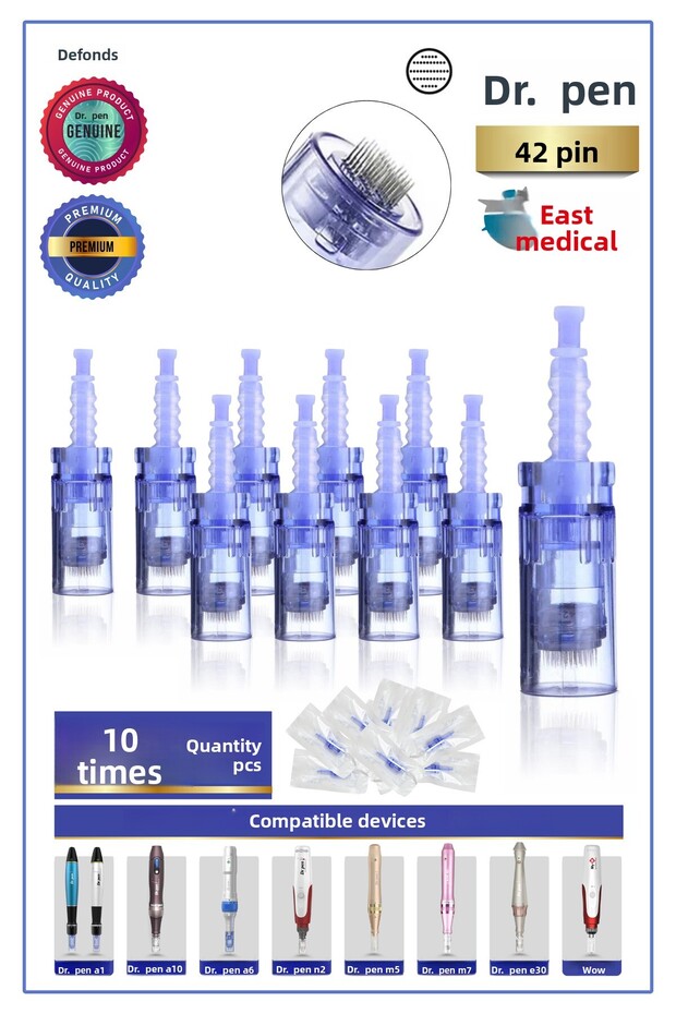 Dr Pen A6-A10-A1-N2-M5-M7-E30-Mym Compatible Needles 10 Pieces 42 Pin Original Dermapen Hair Needle Cartridge