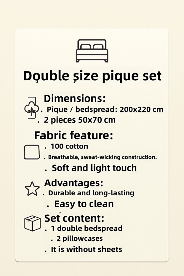 Pike Double Bedspread Set Suitable for Daily Use, Gift and Dowry Tulip - 3