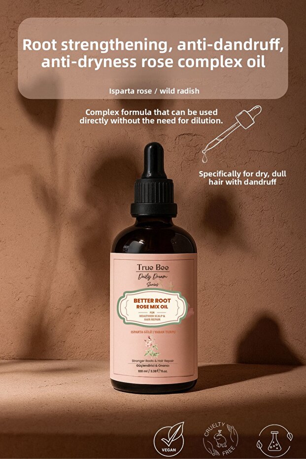 Daily Dream Series | Rose Complex Hair Oil with Fast Growth, Strengthening, and Thickening Effects 100 ml