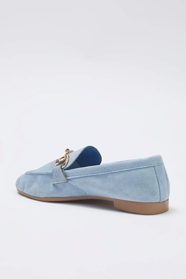Indigo Suede Accessories Detailed Women's Loafer Shoes TAKSS25LA00000 - 4