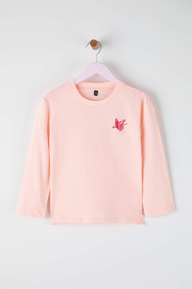 Açık Pembe 100% Pamuk Animal Baskılı Regular Kız Çocuk Örme T-Shirt TKDAW26TS00007 - 2