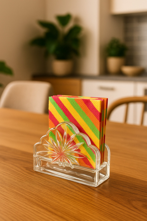 Crystal Special Glass Luxury Napkin Holder Organizer