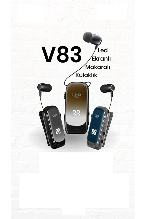 V83 Makaralı Titreşimli Bluetooth Kulaklık - 4