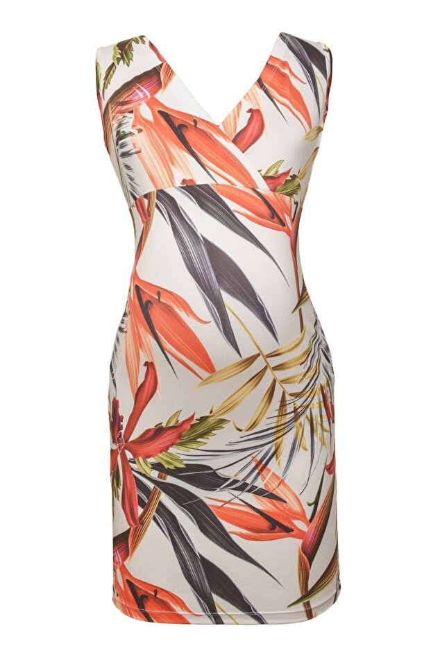 Maternity 5504 Floral Maternity Breastfeeding Dress