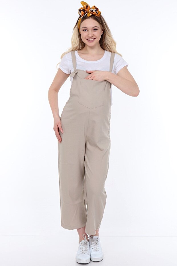 MYRA6101 - Bej Hamile Salopet - 1