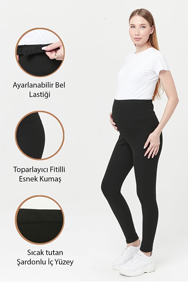 Myra8068 Recovery Corded Thermal Ribbed Warm Waist Adjustable Maternity Ta