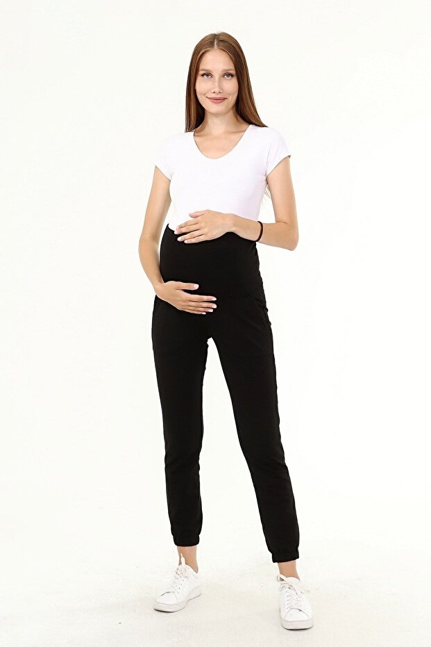 Myra8090 - Siyah Hamile Jogger Eşofman - 1