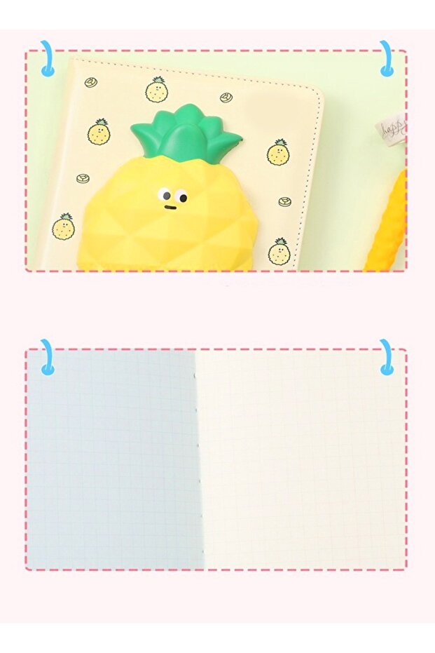 دفتر ملاحظات لطيف على شكل أناناس ناعم - 3