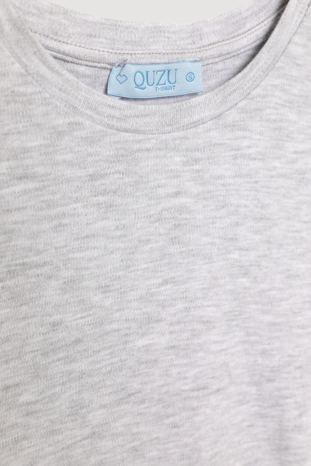 Bisiklet Yaka Basic Tişört Karmelanj - 4