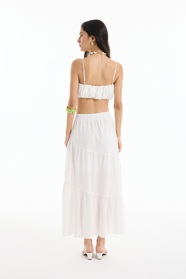 Thin Strap Balloon Bustier Blouse Ecru - 5