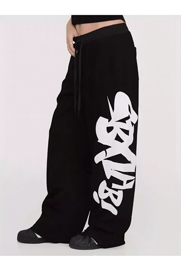 Graffiti Oversize Adjustable Leg Elastic Baggy Sweatpants