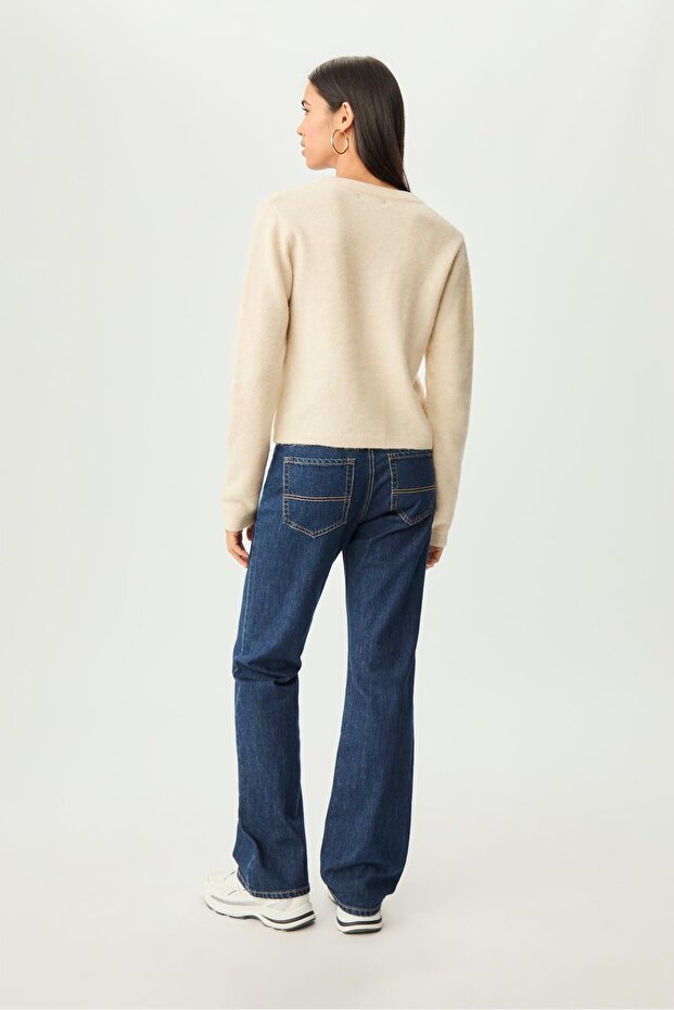 Düğmeli triko hırka - 5