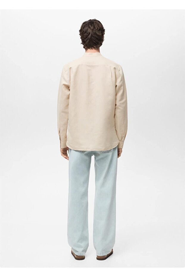 Hakim yaka keten gömlek - 4